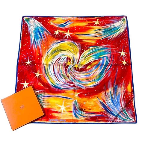 hermes silk scarf feu du ciel|HERMES Silk Feux Du Ciel Scarf 90 .